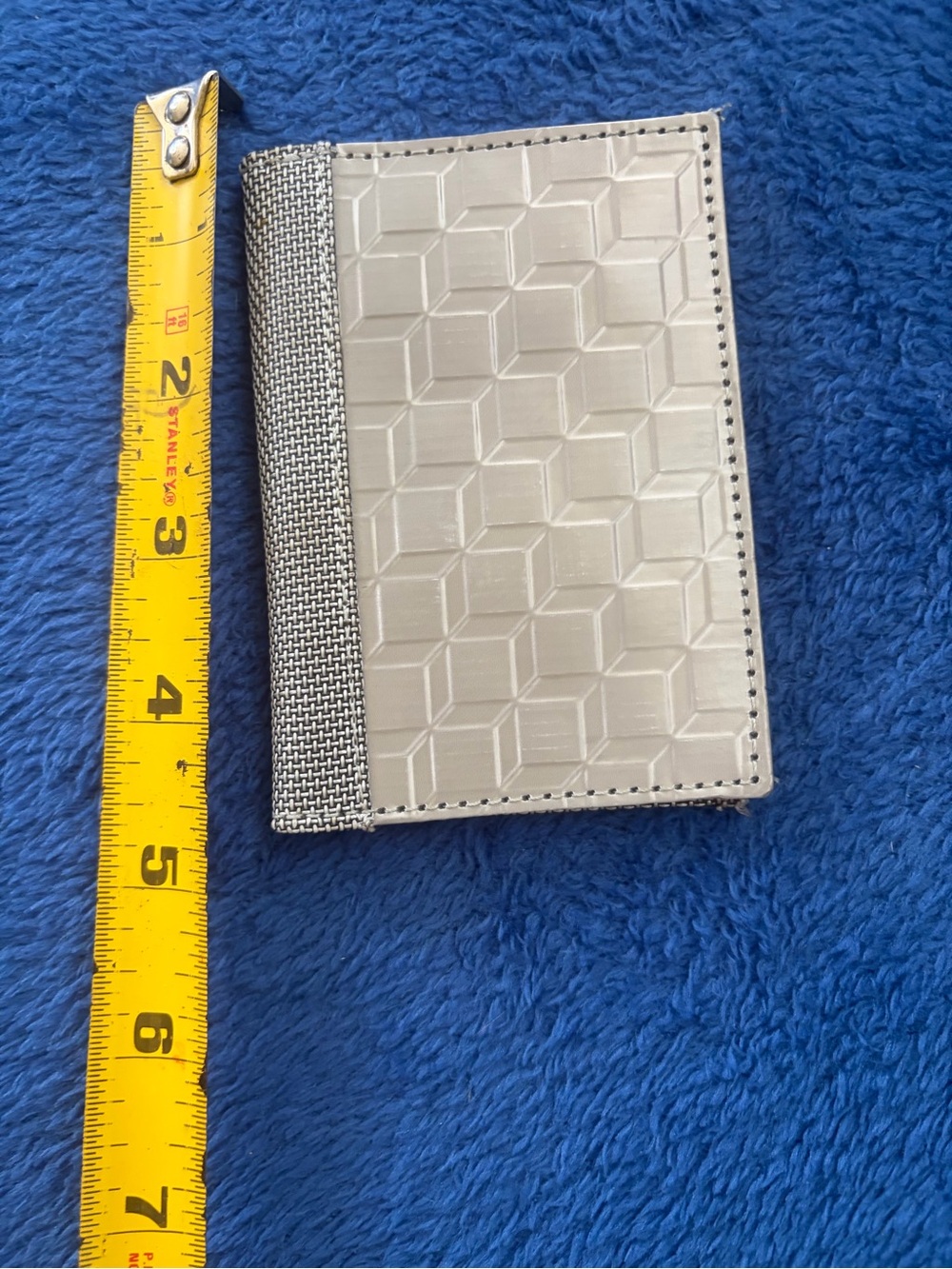 Stewart/Stand stainless steel RFID-blocking wallet featuring a 3D box pattern